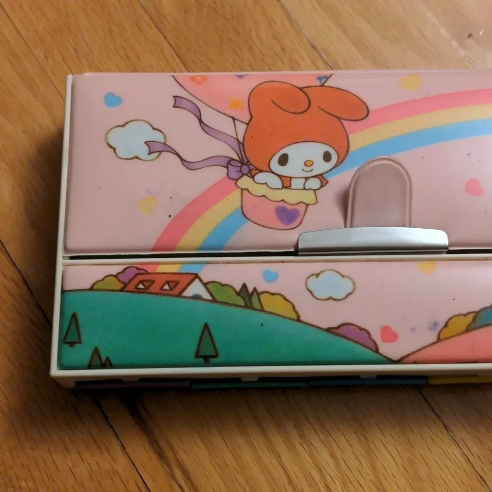 RARE Vintage 1980's Sanrio Colorful My Melody-Themed double sided pencil‎ case